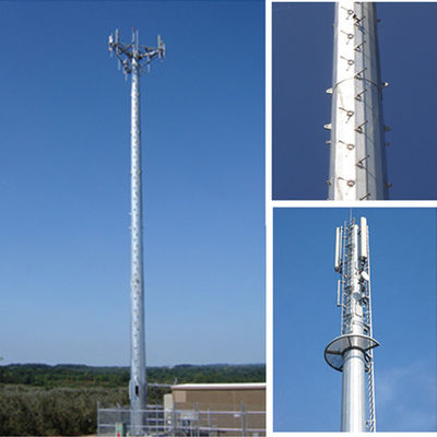 Single Pipe Telecommunication Steel Monopole Antenna Tower