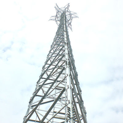 Self Supporting 4 Legs Telecommunication Steel Tower Galvanized 100m