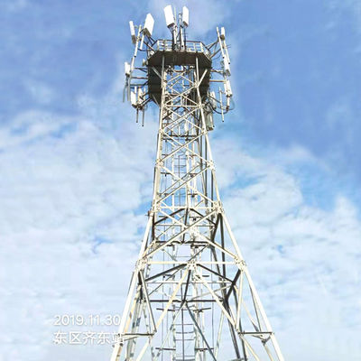 Self Supporting 4 Legs Telecommunication Steel Tower Galvanized 100m